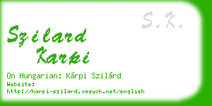 szilard karpi business card