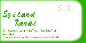 szilard karpi business card